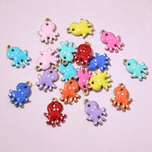10 pièces de 12x9mm Breloques mignonnes en émail d'octopus en acier inoxydable. Accessoires pour créations de bijoux en acier inoxydable.