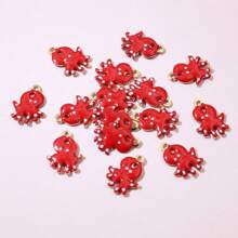 10 pièces de 12x9mm Breloques mignonnes en émail d'octopus en acier inoxydable. Accessoires pour créations de bijoux en acier inoxydable.