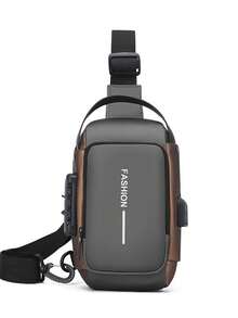 QING ROU Men's Bag, Chest Bag, Large Capacity Shoulder Crossbody Bag, Password Lock Anti-Theft Bag, Men's Casual Sports Small Backpack, Motorcycle Bag, Fashionable Men's Wear-Resistant Bag Suitable For Teen Summer Casual Outdoor Athletic Or Vacation Travel Or Graduation Gifts Or Birthday Dress Accessories Phone Bag - one-size - View 5