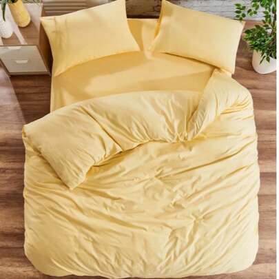 MADE IN TURKEY Double Fitted Sheet Bedding Set - 200x220 Cm Duvet Cover, 160x200 + 30 Cm Deep Pocket Fitted Sheet, 2 Pillowcase