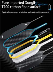 VISPINVO Pickleball Paddles, Toray T700 Carbon Fiber Pickleball Paddle With A 16mm Shark Power Polymer Core, The Pickleball Rackets Designed For Ultimate Spin & Consistency,With Pickleball Bag And Sweat-Absorbing Band