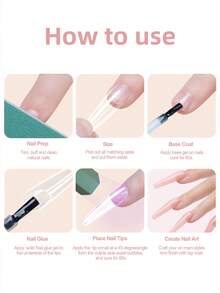 16 Sizes S&M Curved Arch Soft Gel False Nail Tips Full Cover Press On Almond Capsules French Coffin Square 320Pcs Artificial Fake Nails Extension For Women Girls DIY Manicure Supplies - Clear - View 8