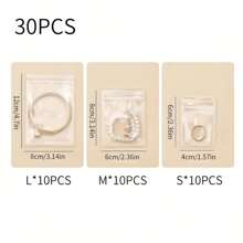 60/30 peças Sacos de Joias Transparentes Ressecláveis com Antioxidantes, Bolsas de Zíper Autossecláveis Anti-Envelhecimento, Soluções de Armazenamento Práticas e Convenientes para Organização de Joias para Mulheres, Organizador de Viagem, Essenciais