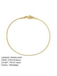 1 pièce Bracelet À Chaîne En Acier Inoxydable En Plaquage À L'Or Serpent Os Pour Adapté Pour Port Quotidien