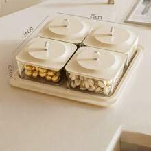 New Minimalist INS Style Luxury Imitation Wood Grain Dry Fruit Plate, Snack Nut Candy Storage Box, Home Living Room Tea Table Fruit Plate, Anniversary Supplies, Holiday Fruit Plate, Office Desk Fruit Plate