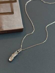 1pc Elegant Enchanting Ballet Shoe Pendant Necklace, Creates Fashionable Jewelry For Women, Perfect Combination Of Everyday Sophistication And Party Charm - Dance Shoes Pendant - View 5