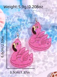 1 par de brincos pendurados de acrílico em forma de cisne rosa, modernos, alegres, versáteis, divertidos e fofos para mulheres, adequados para uso diário, festas, praia e verão