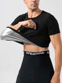 ARUNOW Men's Sweat Suit Set - Sweat Short Sleeve Shirt + Sweat Shorts, Athletic Outfit