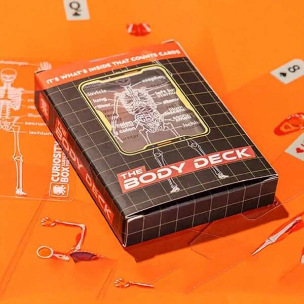(1 Piece) Human Body Anatomical Playing Cards, 3D Image Magic Novelty Poker Deck, New 2025 Magic Game Cards, Interesting Transparent Human Anatomy Playing Cards, Suitable For Anatomy Enthusiasts And Card Collectors