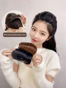 1 Stück Haar Volumen Kamm - Unsichtbarer Wurzellifter, geeignet für hohe Krone, dicke Clip-in Extensions (schwarz/braun), Styling flauschige Einsätze, geeignet für Pony und hohe Dutt, ideal für Hochzeiten, Dates und den täglichen Gebrauch, 3 Sekunden hohe Krone (optische Erhöhung um 3cm), Erste-Hilfe-Artefakt (Retter für fettiges/flaches Haar), Haarklammern, Haarspangen