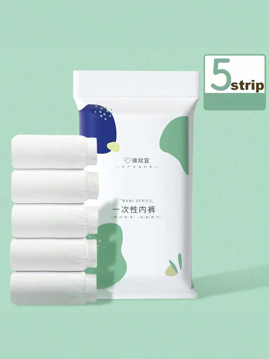 5pcs/Pack Disposable Women's Panties, For Outdoor/Pregnancy/Postpartum, Travel Underwear, Non-Woven Material