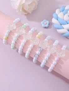 7件套花朵串珠手链套装，节日礼物 - 彩色 - 查看 9