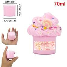 70ML Stretchy Butter Slime Fluffy, Lollipop Donut Scented Charms Slime Kit, Non-Sticky Polymer Clay, For Christmas Plasticine Slime Party Toy