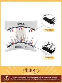 1 par de pestañas magnéticas de aspecto natural, 1 par de pestañas magnéticas reutilizables con aplicador, kit de pestañas magnéticas sin necesidad de pegamento, fácil de poner y quitar, pestañas postizas
