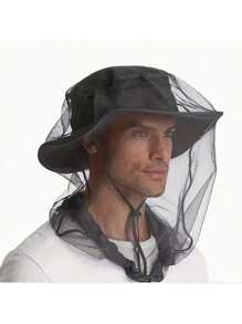 1 pezzo Cappello da pesca da esterno con rete anti-zanzare in nylon staccabile - Copertura traspirante con protezione solare, adatto per uomo e donna, rete anti-insetti per escursionismo e campeggio, compatibile con tutti i cappelli, impermeabile agli insetti | Copricapo ventilato | Rete resistente