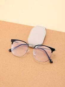 1pc Car Sunglasses Holder Glasses Hanger Clip For Car Sun Visor With Leather Adsorption Automotive Interior Accessories For All Eyeglasses