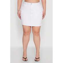 Falda cargo de talle alto de cera para tallas grandes - Multicolor - Ver 5