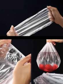 100PCS Disposable Plastic WrapFor Keeping Leftover Foods FreshWith Elastic And Self Seal Closure,Suitable For Covering Bowls AndDishes, Home Use