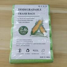 100pcs Trash Bags, Starch-Based, 2.6 Gallon (9.99L) (17.7" X 19.7") - Leak-Proof, High Quality Disposable Waste Bags, Suitable For Household