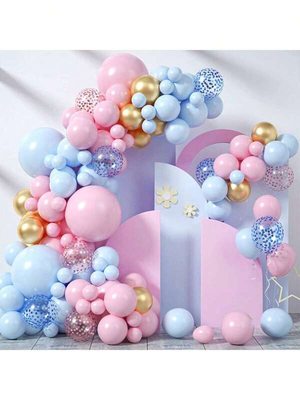 126pcs Blue & Pink Balloon Garland Arch Decoration Set