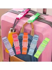 1 peça de alças coloridas para bagagem, fivela de segurança ajustável e portátil para viagem, acessórios de viagem para bagagem, fácil de transportar, alças práticas para uso externo para viagens de carro, alças para bagagem com fivela externa, cordão anti-perda para bagagem