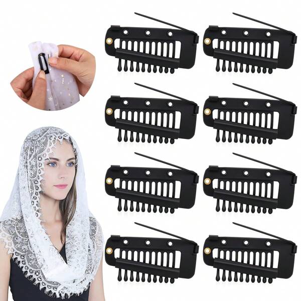 8pcs / Set Women Scarf Clip Safety Pins, Strong Chunni Grip Dupatta Setting Clips, Muslim Women Hijab Scarf Fixing Pins