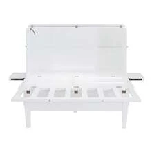 Queen Size Murphy Bed With USB Port And Removable Shelves On Each Side,White-8139 - Multicolor - View 5