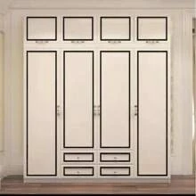 1Roll 197in Mirror Self-Adhesive Flat Decorative Lines Strip Stainless Steel Gold Wall Sticker Background Wall Study Ceiling Edging