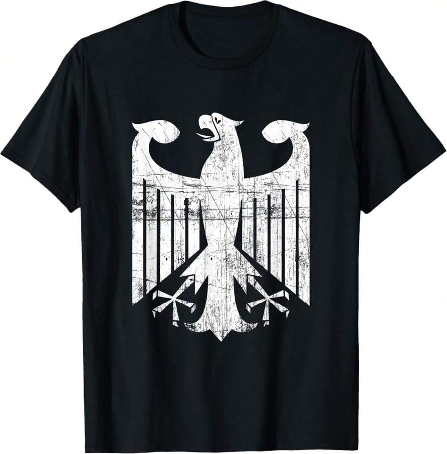 German Eagle German Coat Of A Germany Symbol T-Shirt Wedding Gift For Bridesmaid Mother's Day Gift For Stepmom - Black - View 1