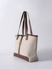 High Capacity Color Counter Tote College Class Shoulder Bag Winter Gifts - Brown - View 5