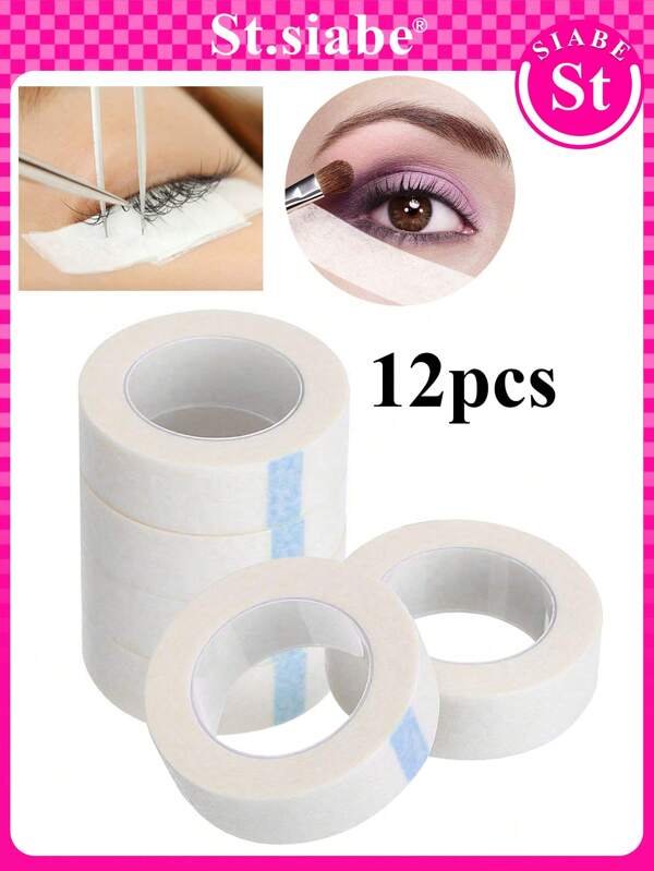 St.Siabe 12 Rolls /10 Rolls/6 Rolls/3 Rolls/2 Rolls/1 Roll Of Professional False Eyelash Extension Tape,Multi-Functional Self-Adhesive Tape, Eye Shadow Eyeliner Auxiliary Tools, Eye Makeup Auxiliary Tools, Eye Makeup Protection Tape Stickers, Breathable Microporous Fabric Tape For Eyelash Extension, Eyelash Lifting Tape, Breathable Hypoallergenic Eyelash Isolation Eye Patch,Makeup,Cheap,Room Decor,Vanity,Travel,Bedroom,Makeup Accessories