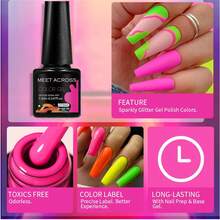 MEET ACROSS 8pcs 7.3ml Gel Nail Polish Set , Long Lasting, Lead-Free Semi Permanent Soak Off UV Gel Varnish For Summer, DIY Nail Art Design All For Decoration, Manicure Painting Gel Vernis Kits For Salon And Home Nail Supplies Nails - Multicolor - View 5