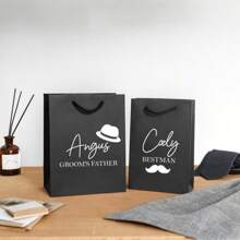 1pc Custom Groomsman Gift Bag, High-Quality Groomsman Gift Bag, Personalized Gift Bag For Wedding, Birthday, Bachelor Party, Wedding Favor Return Gift,Art Activities For Children