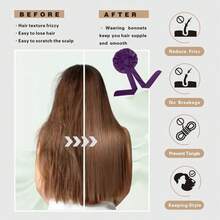 Gorro ajustable para cabello rizado con cinta de amarre, gorros de ducha negros, talla grande, gorro de seda para dormir para mujeres, de vuelta al colegio - Lila - Ver 7