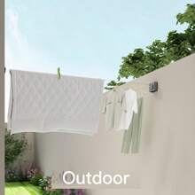 Corde à linge rétractable d'intérieur, corde à linge extérieure ne s'affaissant pas, ligne de séchage de vêtements rétractable de haute résistance,ligne de blanchisserie montée au mur en acier inoxydable - 4,6 mètres (gris, noir, blanc)