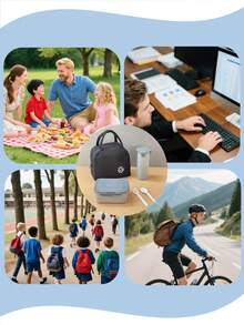 Ein 950ml Bento Lunchbox, Reisebecher und Bento Tasche, Snack- und Lebensmittelbehälter, tragbar, auslaufsicher, geeignet für Küchenlagerung und Organisation, Arbeitslunch, Picknick, Camping, Zubehör - Grau - Übersicht 6