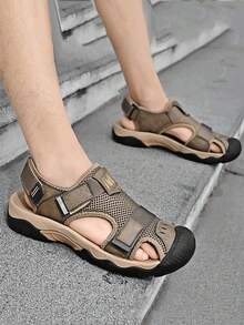 男士纯色基本款休闲沙滩波西米亚学院风复古运动通勤户外仿皮海滩节学校假日办公室居家健身房户外春夏秋季 - 卡其色 - 查看 9