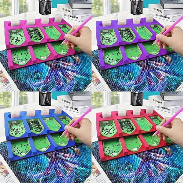 2pcs Foam Diamond Painting Cross Stitch Tool Moasic Accessories Tray Plate Organizer For Storage Boxes Containers