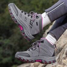 Brand Women's Outdoor Leather Hiking Shoes, Mountain Sports Shoes, Trekking Camping Climbing Thick Sole Boots