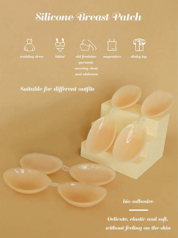 1/2 paquetes de sujetadores adhesivos de silicona invisibles y asequibles, adecuados para vestidos italianos y vestidos de boda, con efecto levantador para el verano, ligeros y transpirables, con cubiertas invisibles para los pezones. Tenga en cuenta que prevalecerá la distinción entre los paquetes de la tabla de tallas.