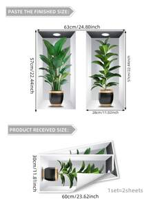 4pcs Tropical Leaf Pattern Wall Sticker, Posters, Stickers, Wall Art, Spring Decoration Items Refresh Your Home, Rama Decoration Stickers Gifts Birthday Graduation