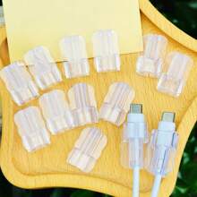 2/6/12pcs Phone Cable Storage Bag, ABS Resin Protective Sleeve For IPhone And Android Phones To Prevent Breakage And Disconnection - Perfect For Home And Travel Use!
