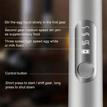 1pc Electric Handheld Milk Frother - USB Charging, 1200mAh Long Lasting Battery, 3 Speed Settings, With 2 Stainless Steel Whisk Attachments, Suitable For Beating Eggs, Making Smoothies, Sauces, Purees, Whipped Cream, Cappuccinos, Hot Cocoa, Milk Frothing - Upgrade Your Kitchen & Cafe - Multicolor - View 7