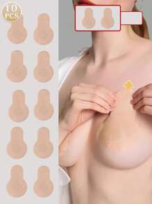 50 Peças Fita Autoadesiva Para Elevar O Seio Tamanho Plus Size 8cm, Capa Para Mamilo Invisível Sem Rastro, Fina e Respirável Para Verão, Para Mulheres