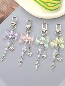 1pc Creative New Fresh Sweet Heart Decor Pendant, Five-Pointed Star Keychain Charm, Earphone Case Hanging Accessories - Multicolor - View 2