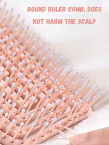 3支/2支/1支装 女孩蓬松按摩猪鬃大号弯头梳套装，镂空马卡龙色发梳，必备发梳，美发造型工具，护发产品及配件，适合美容旅行和美发沙龙使用，适用于头发护理和造型