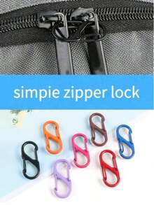Unisex Backpack Zipper Lock-Ensures The Zipper Stays Closed; Features A Double-Spring S-Hook-An Essential Accessory For Travel And School.,Key Rings - Multicolor - View 3