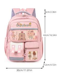 Capybara Kids Backpack, Fashionable & Versatile Large Capacity Boys' School Bag, Lightweight Girls' Rucksack For Elementary Students, For Back To School