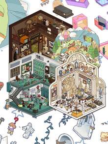 SCXXBSW 3D Landscaping, Manual Decompression, Cartoon, 3D House Decoration, Booklet, Desktop, Water Cup, Notebook, Phone Case, DIY Stickers - Multicolor - View 5