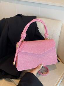 Nueva bolsa cuadrada mini vintage, diseño único texturizado, bolso cruzado de hombro para mujer
